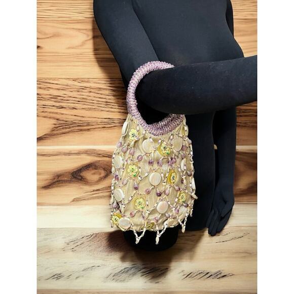 Vintage Mary Frances Beaded Floral Bucket Bag - Picture 7 of 9